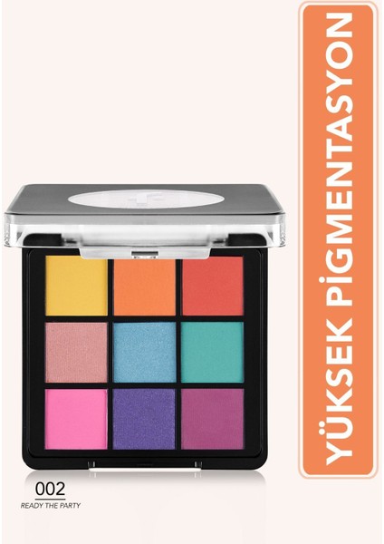9'lu Kompakt Göz Farı Paleti Kremsi Doku Mat ve Işıltılı Bitiş Seçenekleriyle