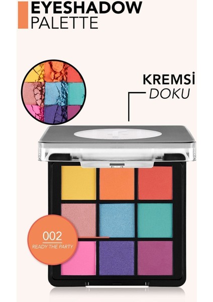 9'lu Kompakt Göz Farı Paleti Kremsi Doku Mat ve Işıltılı Bitiş Seçenekleriyle indirimleri