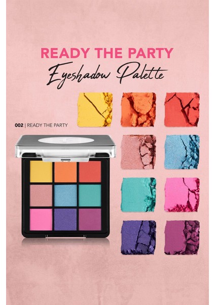 9'lu Kompakt Göz Farı Paleti Kremsi Doku Mat ve Işıltılı Bitiş Seçenekleriyle