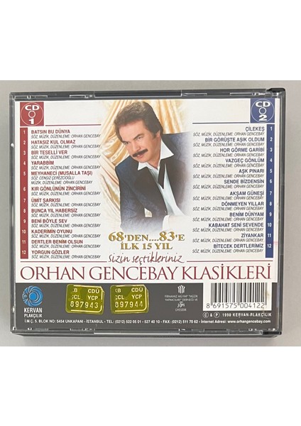 Orhan Gencebay Klasikleri 68'den 83'e Ilk 15 Yıl Çift CD (Orjnal Dönem Baskı 2 Cd)