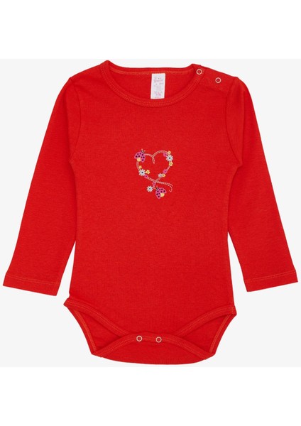 Kız Bebek Çıtçıtlı Zıbın Body Uğur Böceği Baskılı Çiçekli 9 Ay-3 Yaş, Narçiçeği