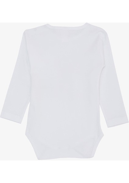 Kız Bebek Çıtçıtlı Zıbın Body Sevgi Temalı Kedicik Baskılı 9 Ay-3 Yaş, Beyaz