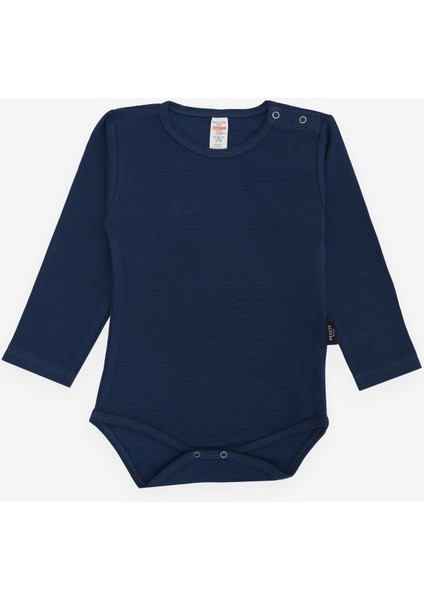 Erkek Bebek Çıtçıtlı Zıbın Body Basic 9 Ay-3 Yaş, Koyu Lacivert