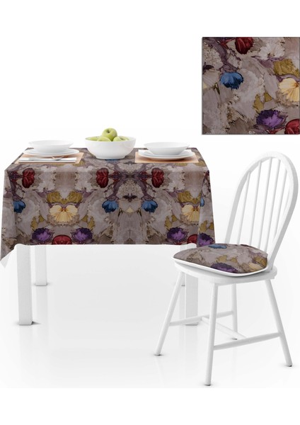 Fırça Desenli Bordo Mor Masa Örtüsü 120x140