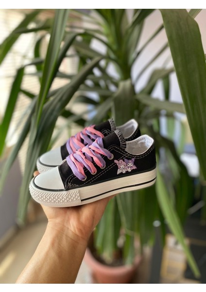 Star You Store My Melodi&Kuromi Baskılı Siyah Kısa Keten Günlük Sneaker Ayakkabı fiyatları