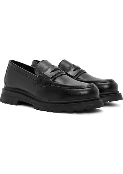 Kadın Siyah Maskülen Loafer 24WFD420518