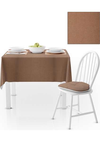 Sütlü Kahve Vizon Düz Renk Masa Örtüsü 140x260