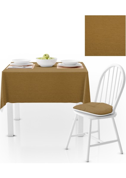 Hardal Kadife Dokulu Masa Örtüsü 180x260