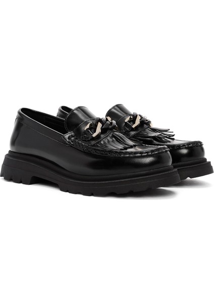 Kadın Siyah Toka Detaylı Maskülen Loafer 24WFD420622 modelleri