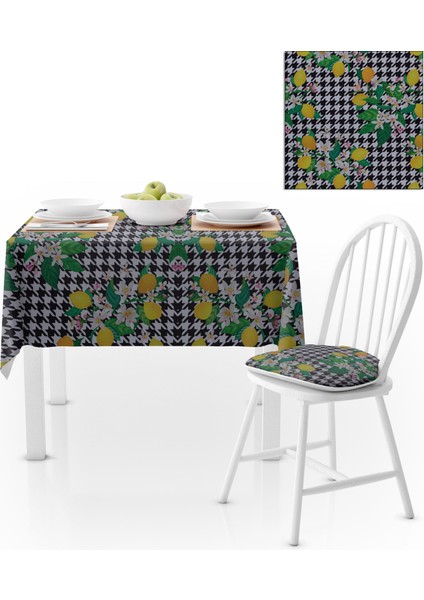 Limon Ağacı Desenli Masa Örtüsü 140x140