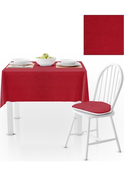 Kırmızı Düz Renk Masa Örtüsü 140x140