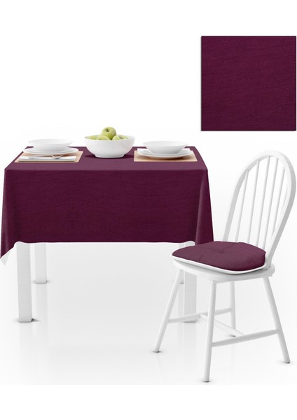 Mürdüm Kadife Dokulu Masa Örtüsü 180x260