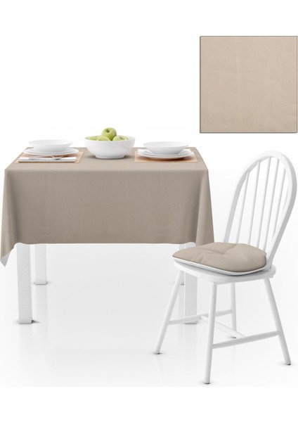 Krem Düz Renk Masa Örtüsü 140x180