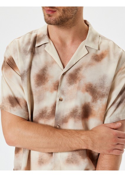 Kısa Kollu Gömlek Devrik Yaka Viskon indirimleri