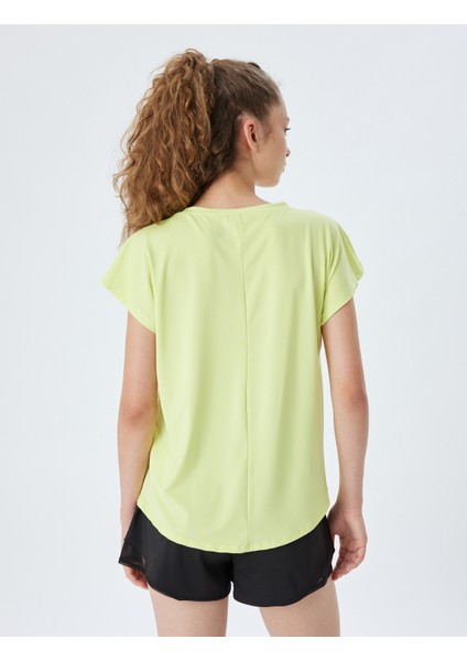 Oversize Spor Tişört Basic Bisiklet Yaka Kısa Kollu fırsatları