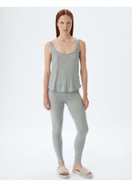 Pijama Altı Fitilli Örme Jogger Standart Bel