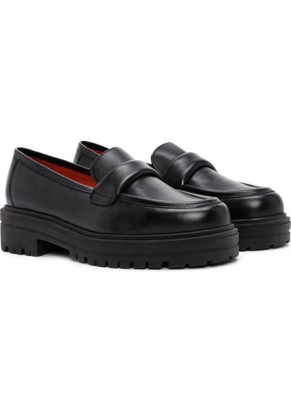 Gritti Kadın Siyah Deri Maskülen Loafer 24WFD110418 modelleri