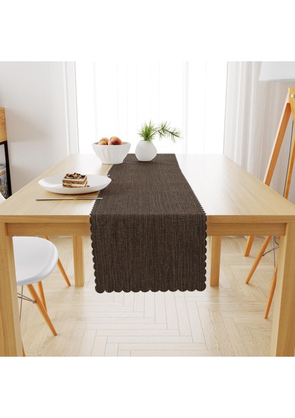Çikolata Keten Dokulu Runner 40x140 -5257-