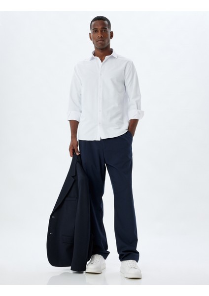 Yarım Italyan Yaka Gömlek Basic Uzun Kollu Pamuk Karışımlı fiyatları