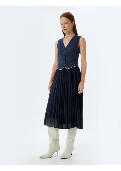 Pileli Midi Boy Etek Yüksek Bel fiyatları