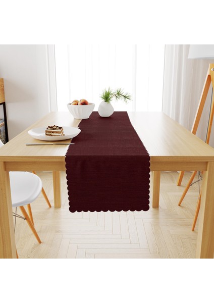 Bordo Kadife Dokulu Runner 40x180