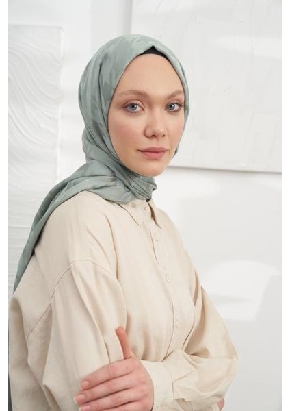 Jakarlı Şal - Kazayağı Desenli - Keten Yeşili fiyatları