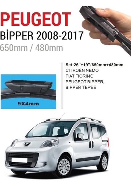 Peugeot Bipper Ön Cam Muz Silecek Takımı (2008-2017)