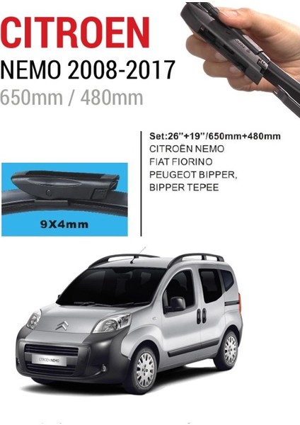 Citroen Nemo Ön Cam Muz Silecek Takımı (2008-2017)