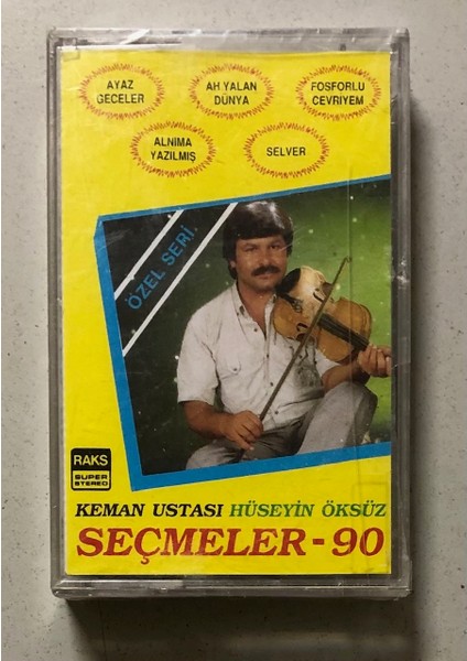 Keman Ustası Hüseyin Öksüz Seçmeler 90 Kaset (Jelatininde Sıfır Orjnal Dönem Baskı Kaset)