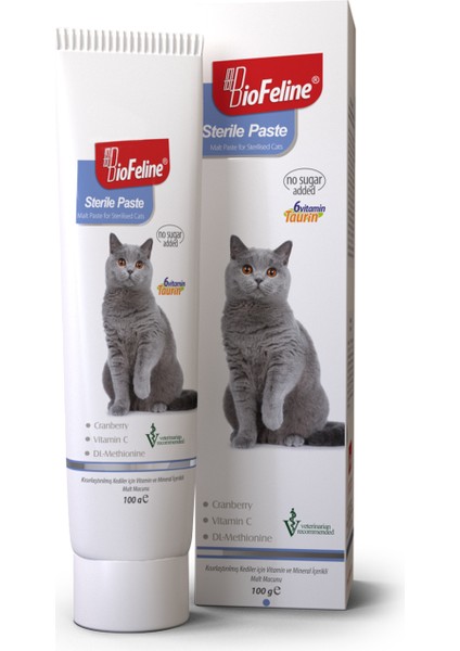 Sterile Paste Kısırlaştırılmış Kedilere Özel Multivitaminli Malt Macunu 100 gr
