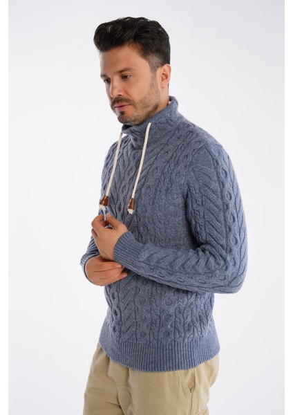 Havacı Erkek Boru Yaka Saç Örgülü Triko Yün Kazak TRIST-5322 fiyatları