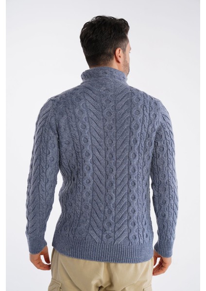 Havacı Erkek Boru Yaka Saç Örgülü Triko Yün Kazak TRIST-5322 indirimleri