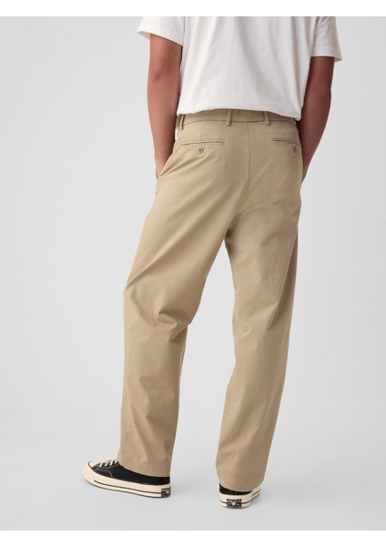 Erkek Bej Gapflex Modern Khaki Baggy Pantolon