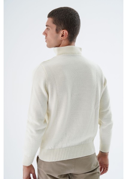 Erkek Kemik Dik Yaka Fermuarlı Yarım Balıkçı Yün Triko Örme Kazak TRIST-5325 indirimleri