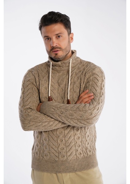 Vizon Erkek Boru Yaka Saç Örgülü Triko Yün Kazak TRIST-5322 fiyatları