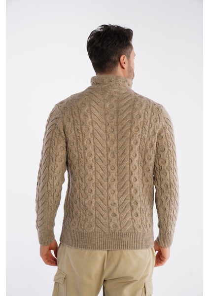 Vizon Erkek Boru Yaka Saç Örgülü Triko Yün Kazak TRIST-5322 indirimleri