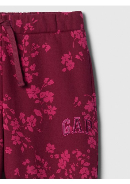 Kız Çocuk Pembe Gap Logo Jogger Slouchy Fleece Eşofman Altı