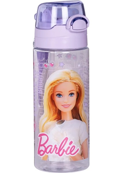 500 ml Barbie Pipetli Askılı Kilitlenebilir Su Matarası