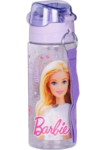 500 ml Barbie Pipetli Askılı Kilitlenebilir Su Matarası