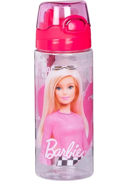 500 ml Barbie Pipetli Askılı Kilitlenebilir Su Matarası