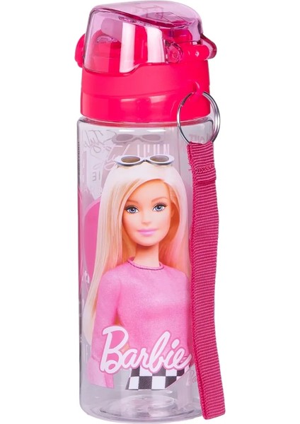 500 ml Barbie Pipetli Askılı Kilitlenebilir Su Matarası