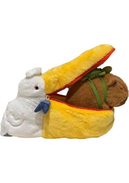 Beyaz Sevimli Komik Peluş Fermuarlı Kalem Çantası Kırtasiye Çantası Saklama Çantası (Yurt Dışından)