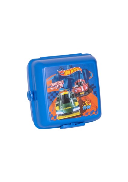 Hot Wheels 4 Bölmeli Çocuk Beslenme Kutusu Yemek Saklama Kabı Kaşık ve Çatallı