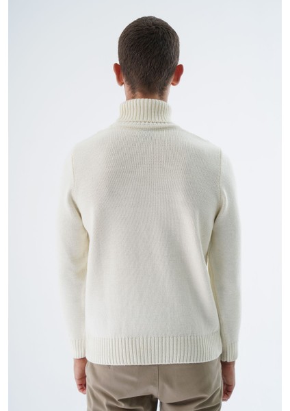 Erkek Kemik Balıkçı Yaka Yürütme Saç Örgülü Yün Triko Örme Kazak TRIST-5336 fırsatları