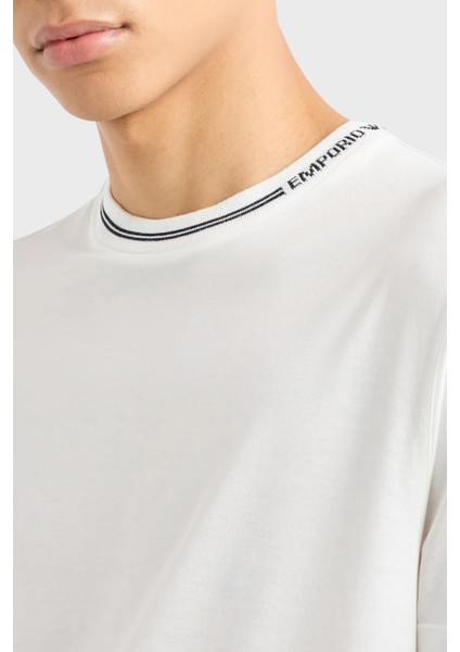 Pamuklu Bisiklet Yaka T-Shirt Erkek T-Shirt 6D1T95 1josz 0101 modelleri