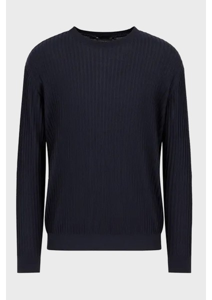 Logolu % 100 Yünlü Slim Fit Kazak Erkek Kazak EM000130 AF10460 UB118 fırsatları