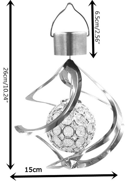 2 Adet Dekoratif Bağ Bahçe Balkon Dış Mekan Solar Güneş Enerjili Dekoratif Rgb LED Işık Spiral Işık Rüzgar Gülü