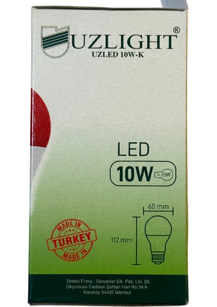 10W (75W) 1000K (Kırmızı Işık) E27 Duylu LED Ampul (4 Adet)