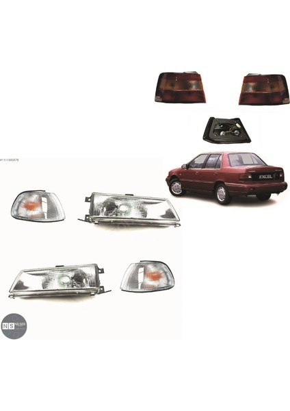 Ns Nilser Auto Parts Hyundai Excel Sağ Sol Sinyal + Far Set Takımı + Stop Set 1992-94