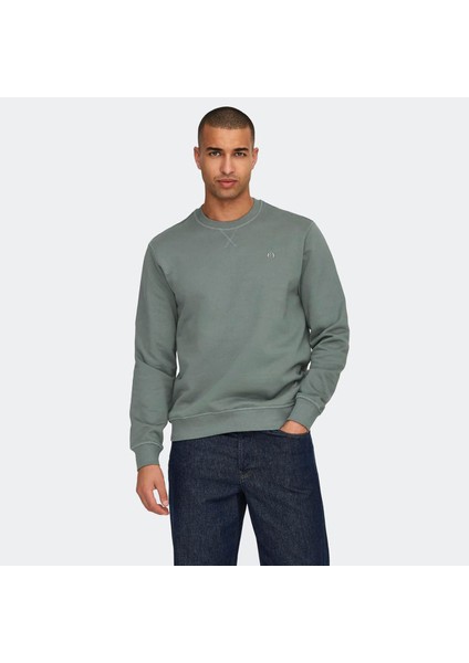 Erkek Sweatshirt Açık Yeşil 22030384 Onsdan Unbrushed Reg